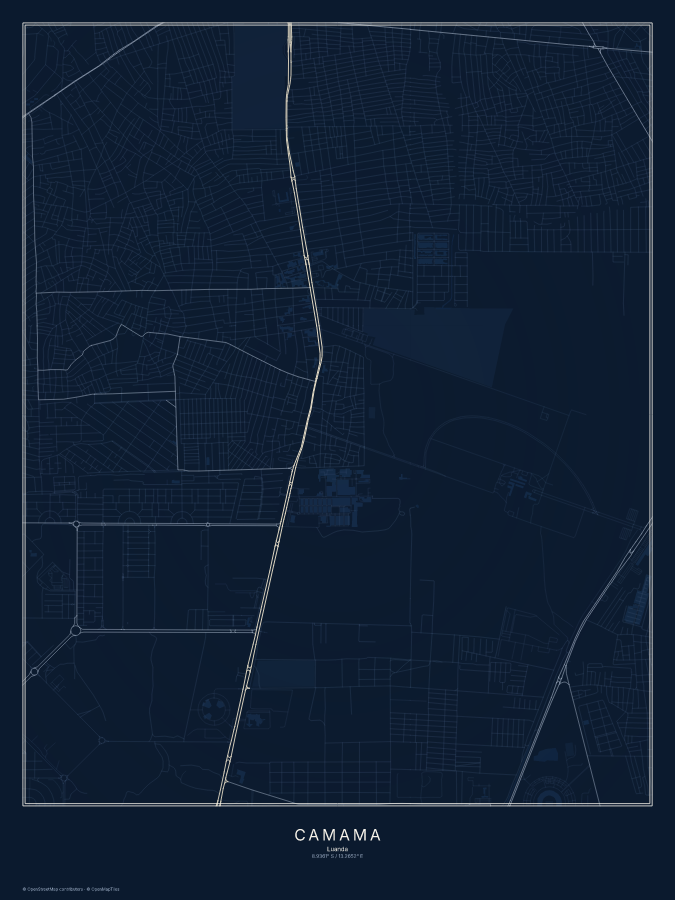 Camama map poster, midnight style