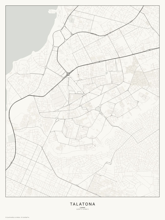 Talatona map poster, classic style