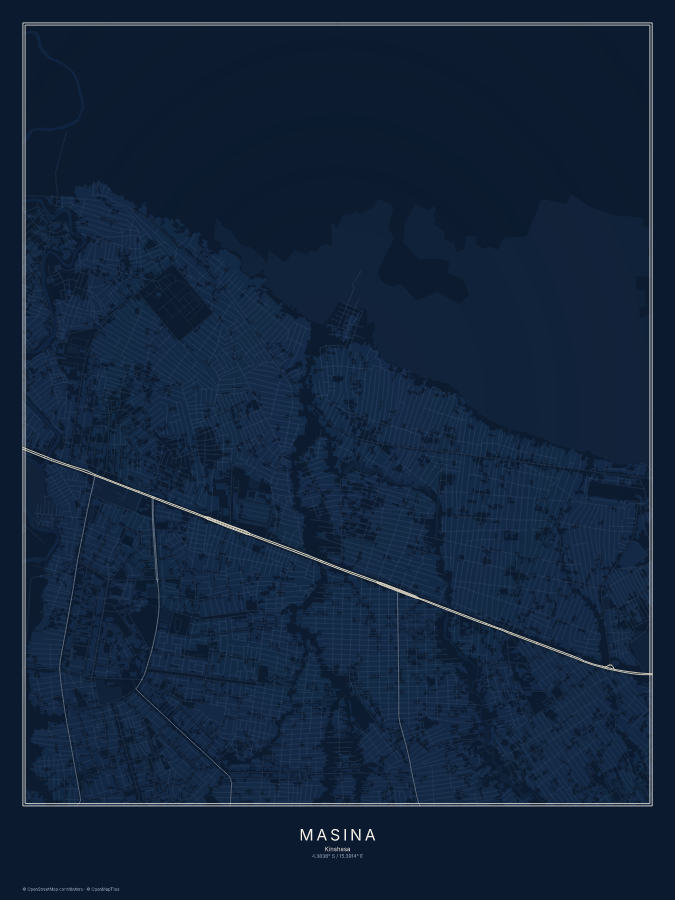 Masina map poster, midnight style