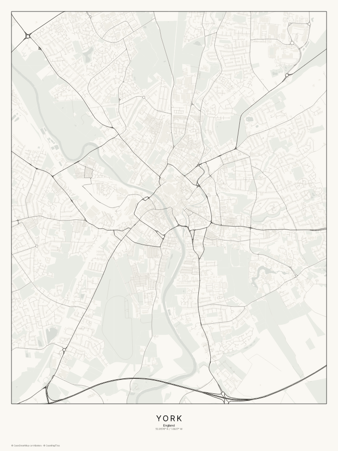 York map poster, classic style
