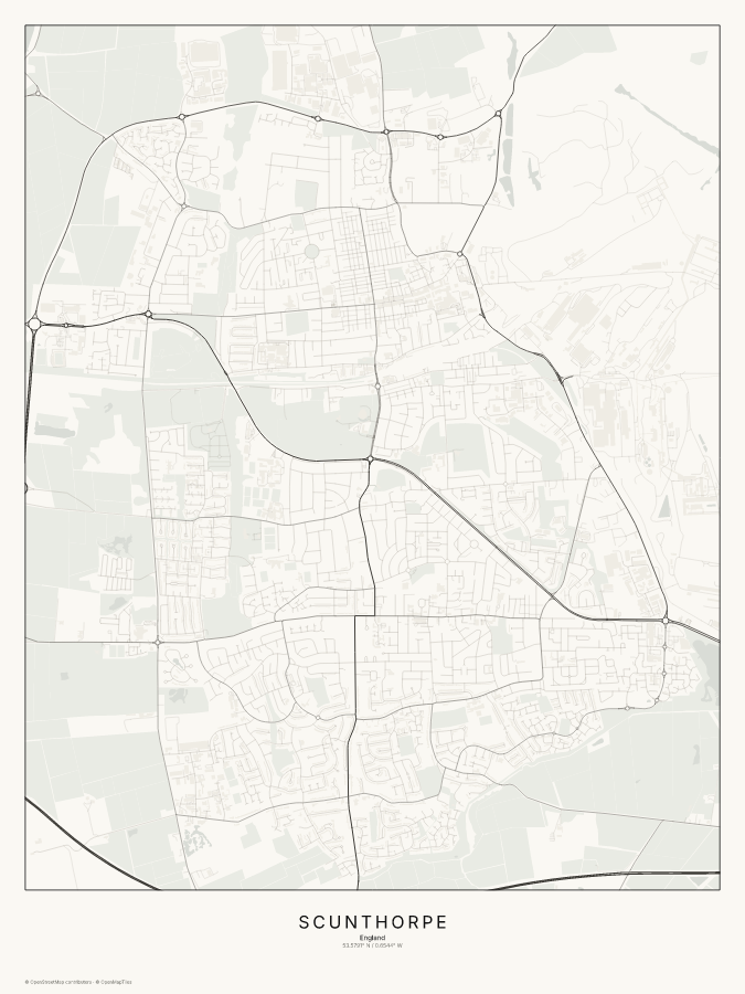 Scunthorpe map poster, classic style