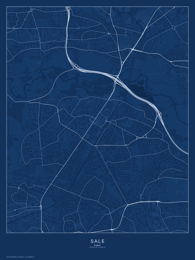 Sale map poster, blueprint style