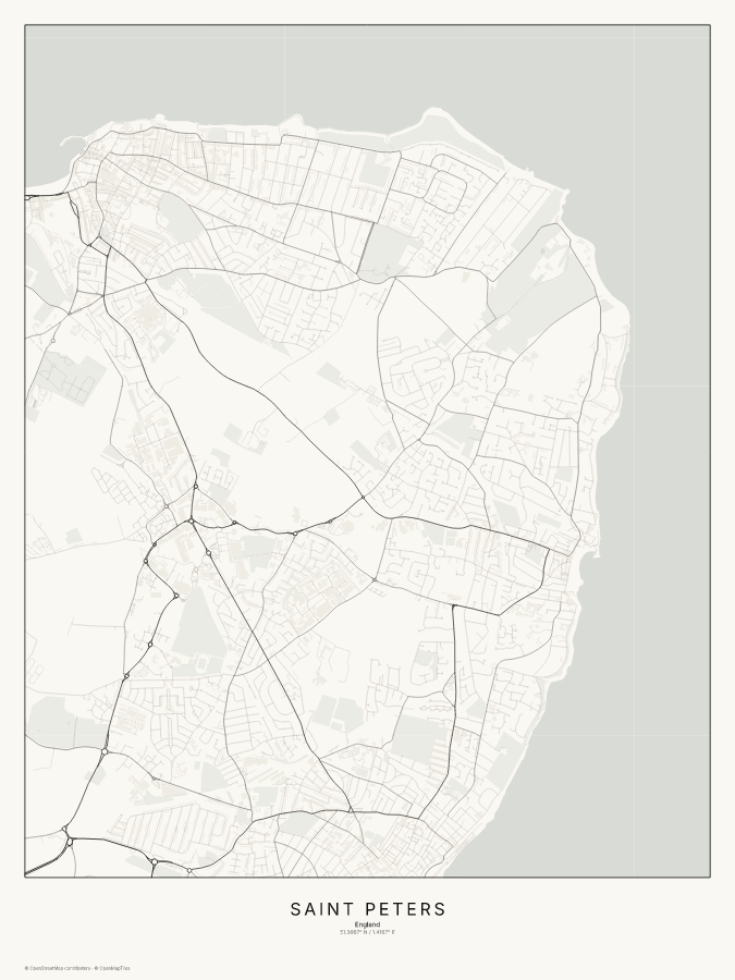 Saint Peters map poster, classic style
