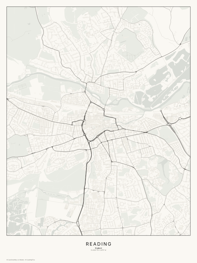 Reading map poster, classic style