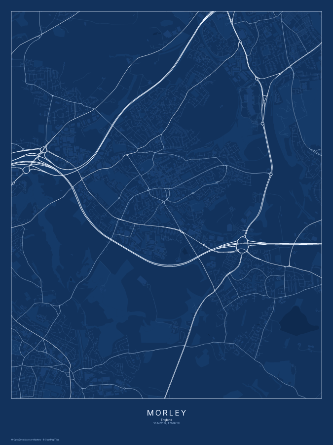 Morley map poster, blueprint style