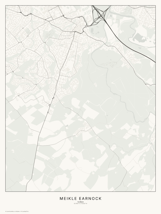 Meikle Earnock map poster, classic style