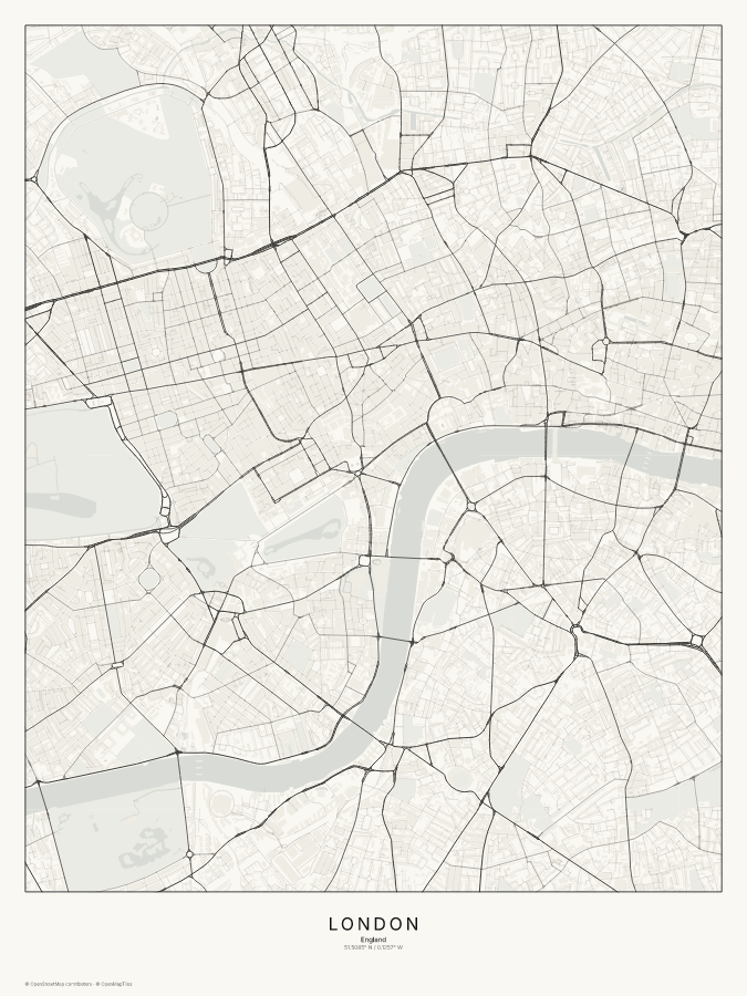 London map poster, classic style