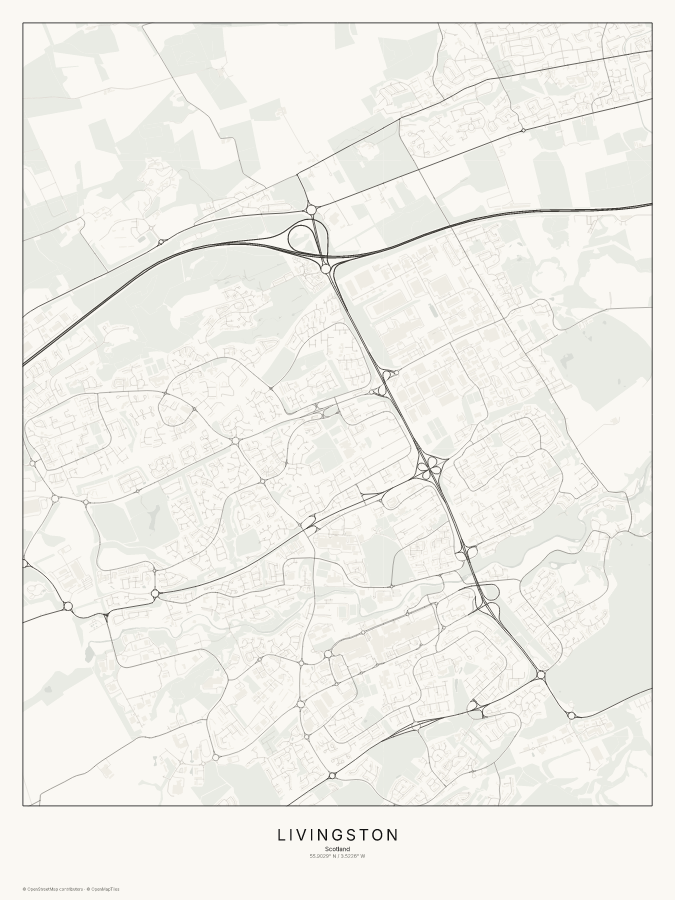 Livingston map poster, classic style