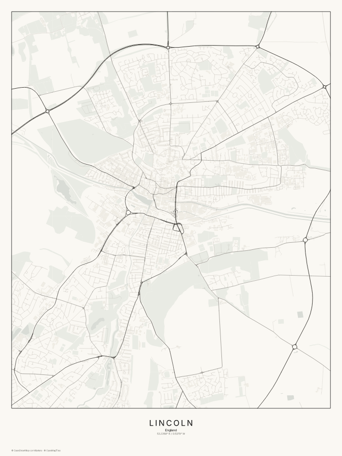 Lincoln map poster, classic style