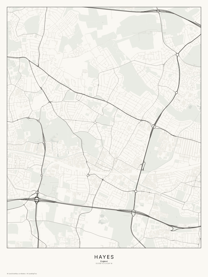 Hayes map poster, classic style
