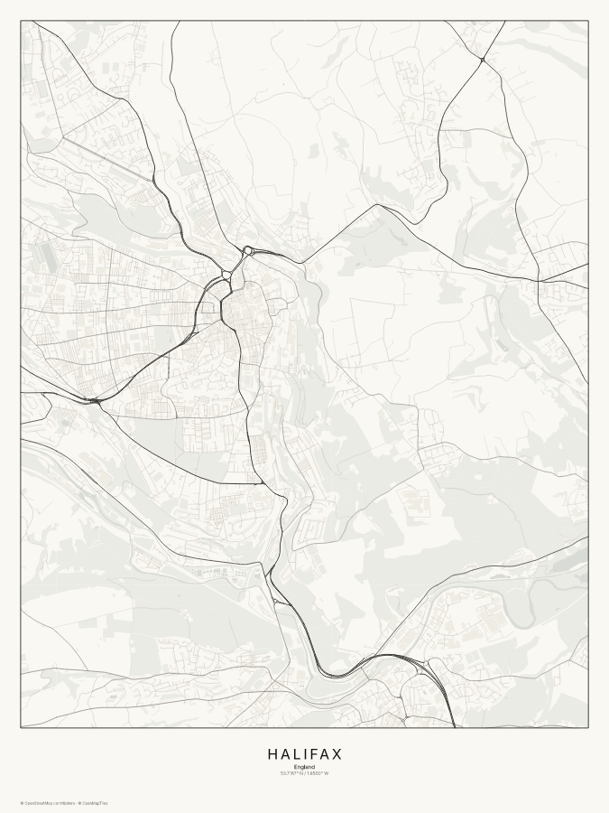 Halifax map poster, classic style