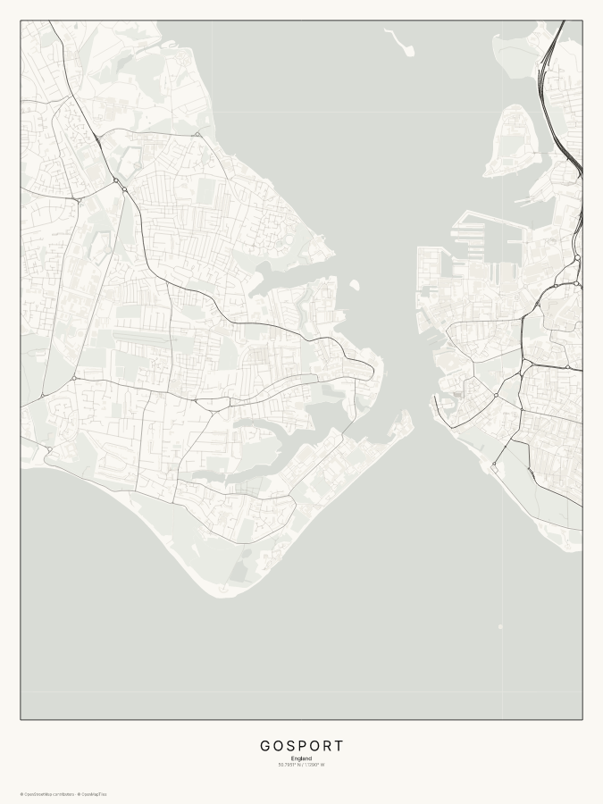 Gosport map poster, classic style