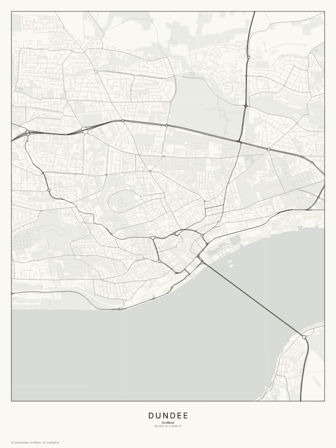 Dundee map poster, classic style