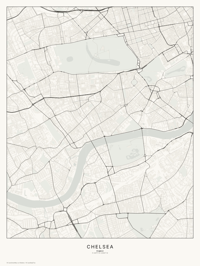 Chelsea map poster, classic style