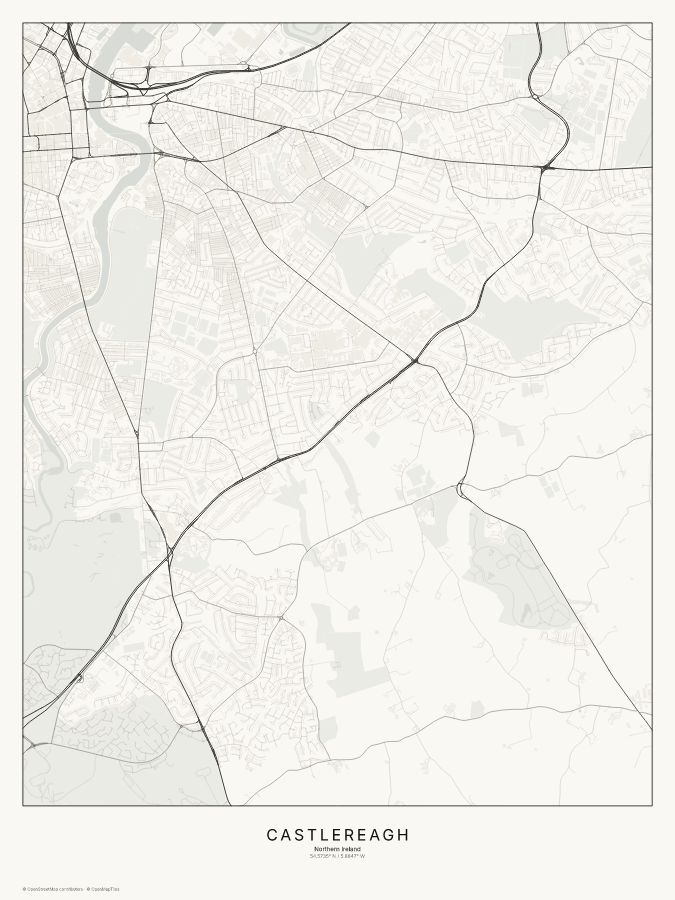 Castlereagh map poster, classic style