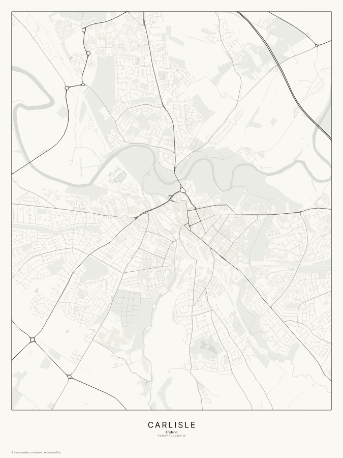 Carlisle map poster, classic style