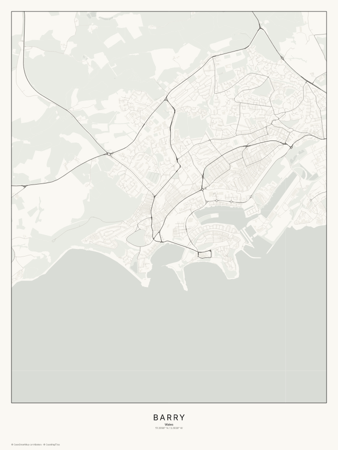 Barry map poster, classic style