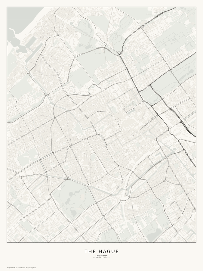 The Hague map poster, classic style