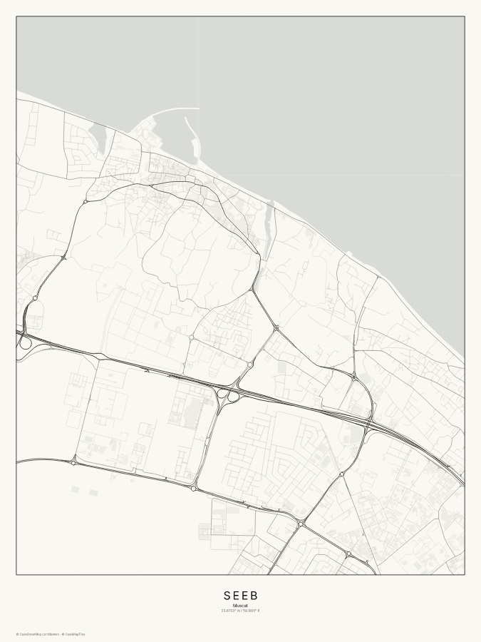 Seeb map poster, classic style