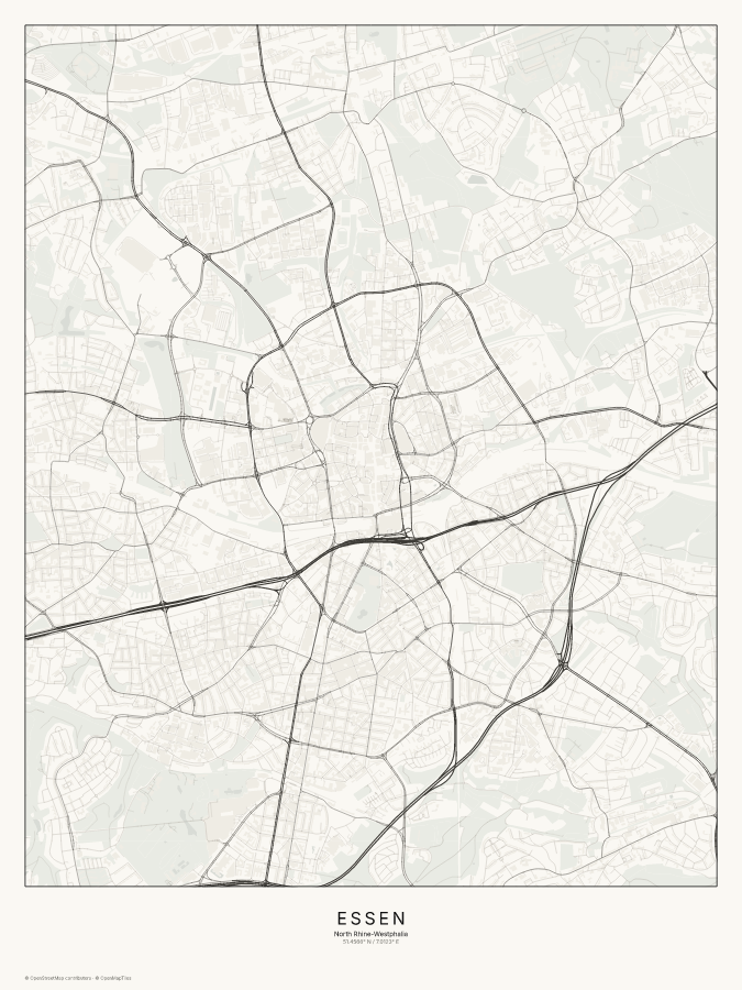 Essen map poster, classic style
