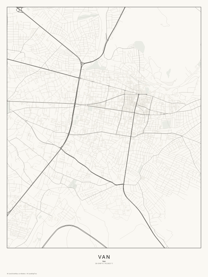 Van map poster, classic style