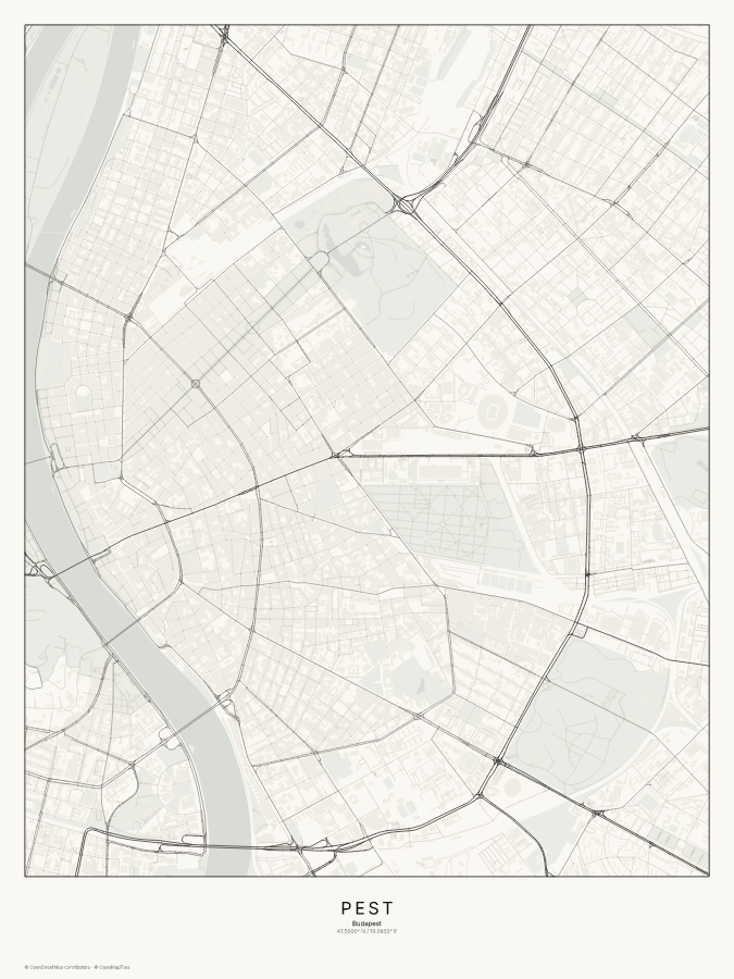Pest map poster, classic style