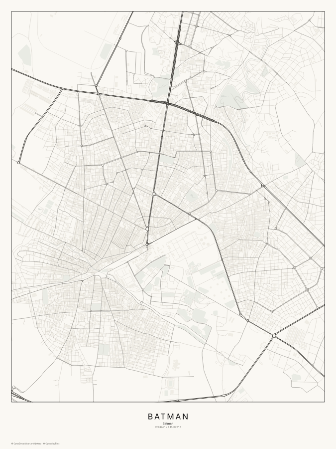 Batman map poster, classic style