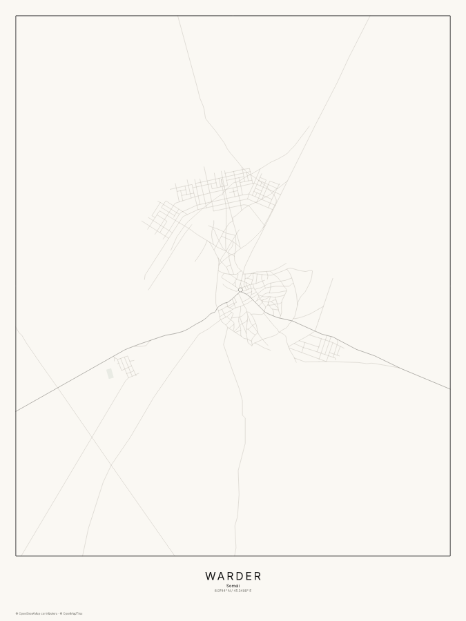 Warder map poster, classic style