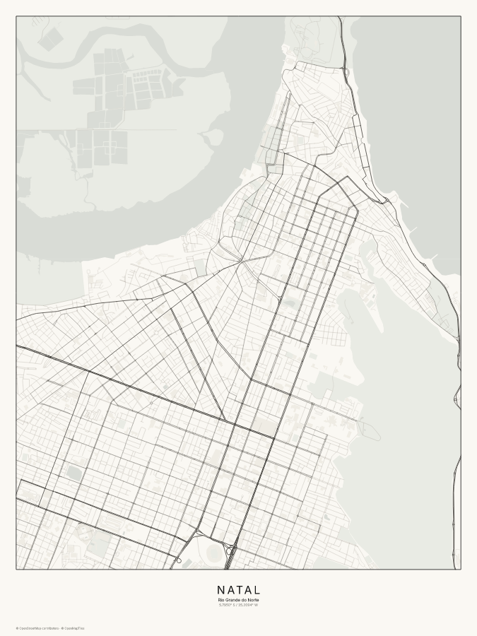 Natal map poster, classic style