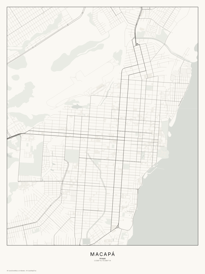Macapá map poster, classic style