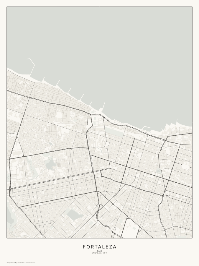 Fortaleza map poster, classic style