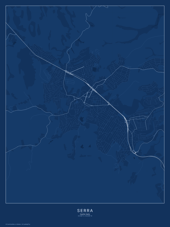 Serra map poster, blueprint style