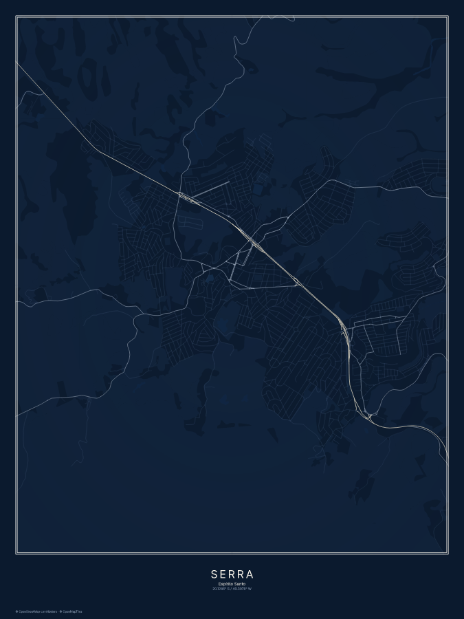 Serra map poster, midnight style