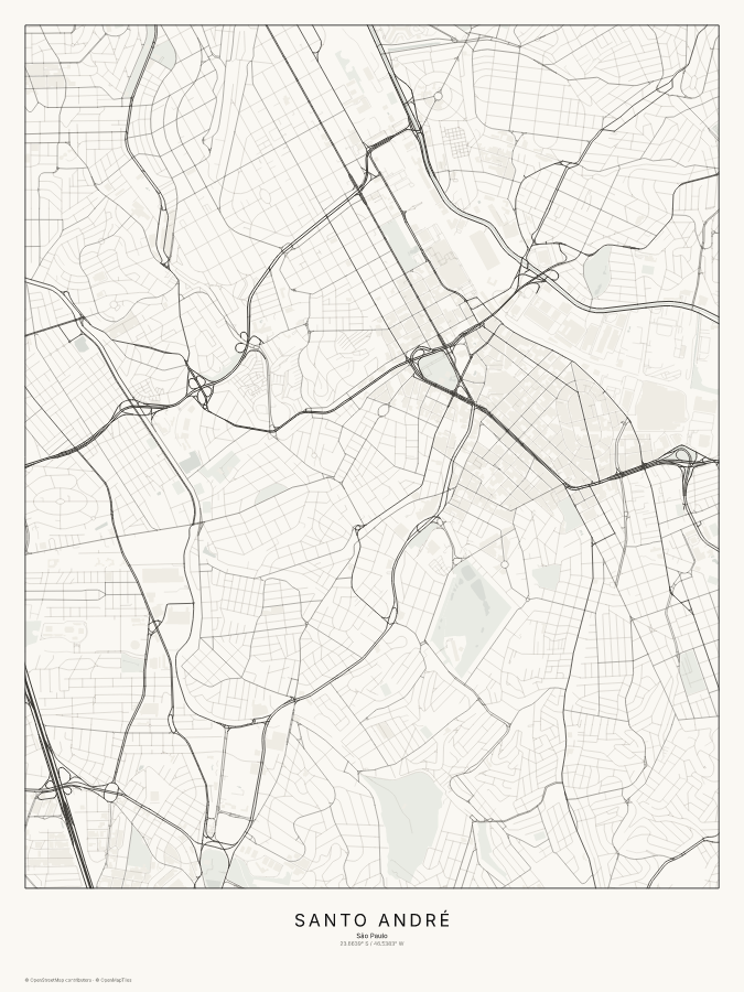 Santo André map poster, classic style