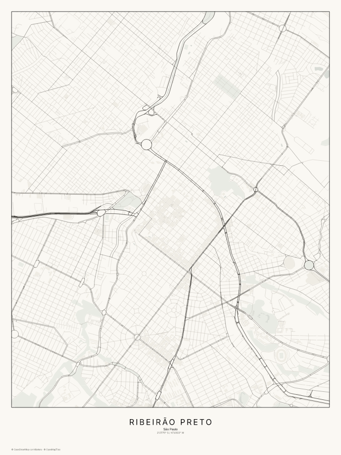 Ribeirão Preto map poster, classic style