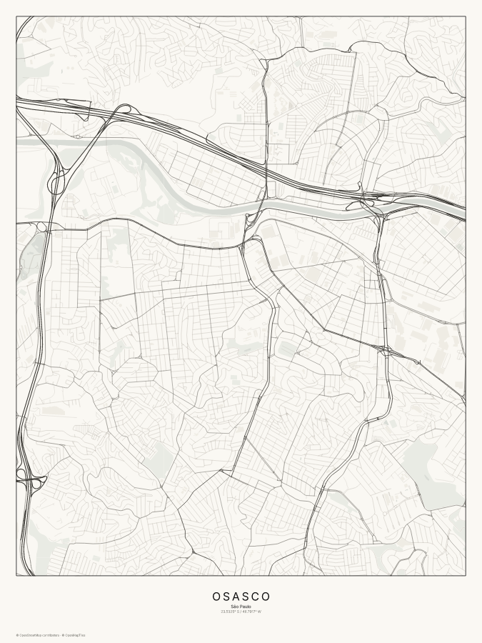 Osasco map poster, classic style