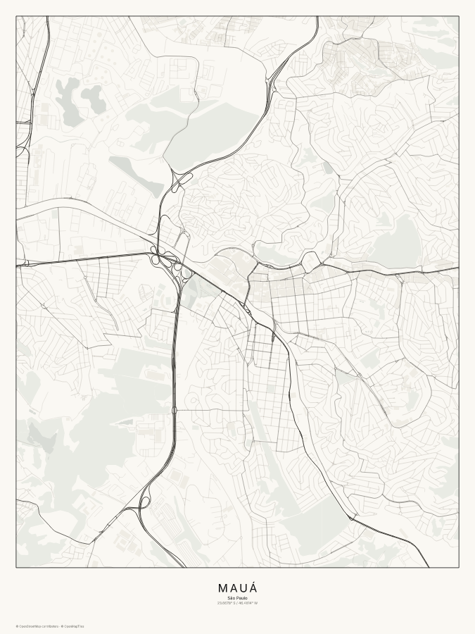 Mauá map poster, classic style