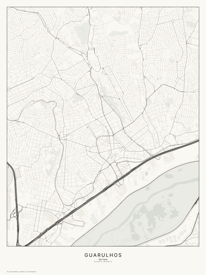 Guarulhos map poster, classic style