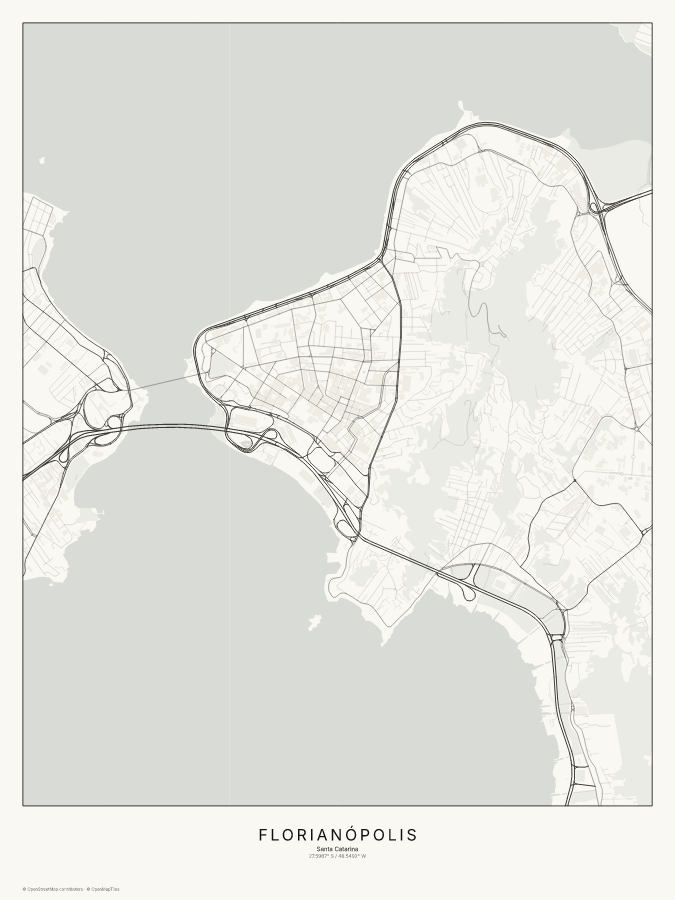 Florianópolis map poster, classic style