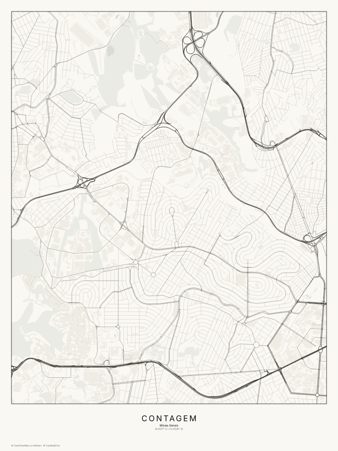 Contagem map poster, classic style