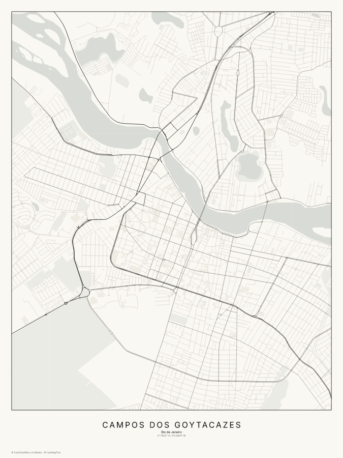 Campos dos Goytacazes map poster, classic style