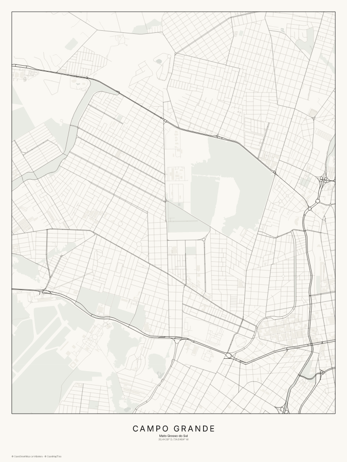 Campo Grande map poster, classic style