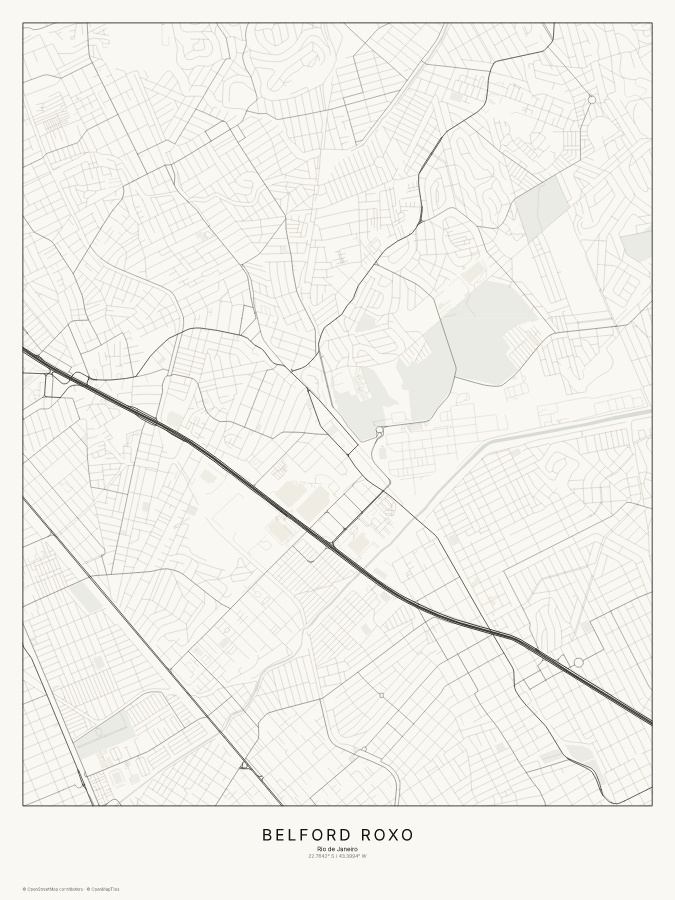 Belford Roxo map poster, classic style