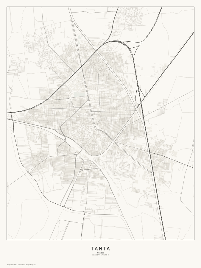 Tanta map poster, classic style