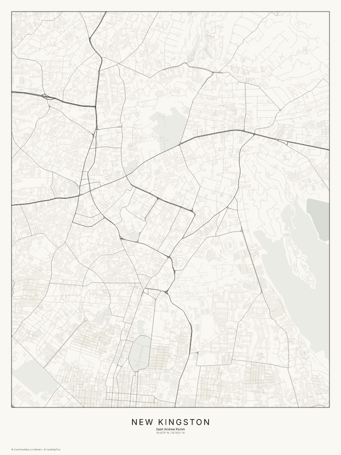 New Kingston map poster, classic style