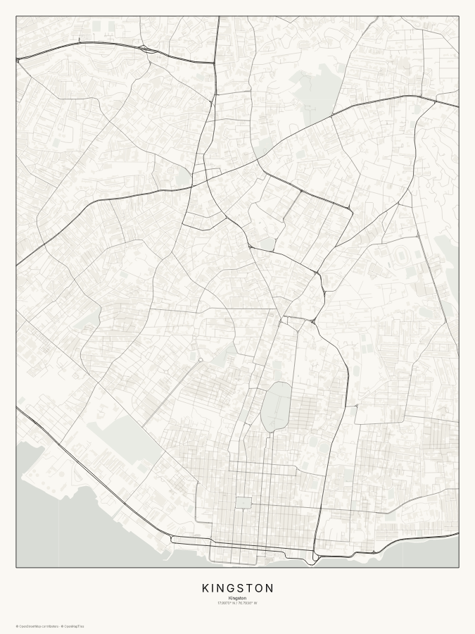 Kingston map poster, classic style