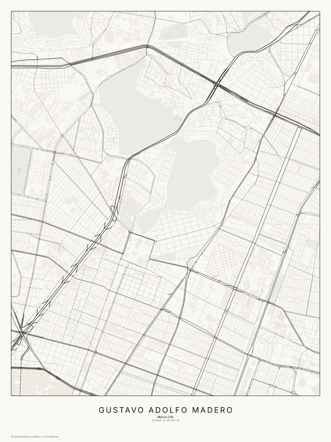 Gustavo Adolfo Madero map poster, classic style