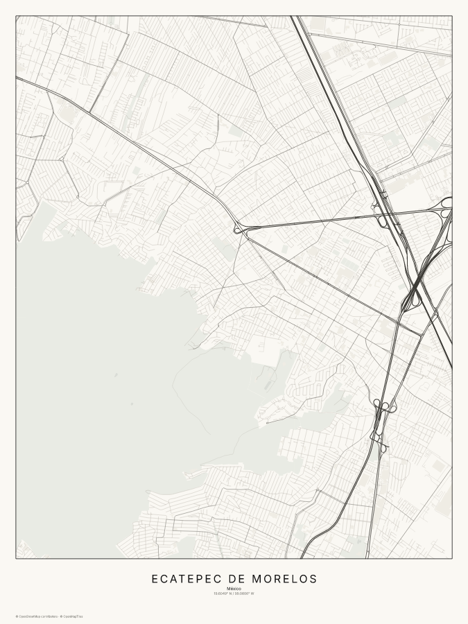 Ecatepec de Morelos map poster, classic style