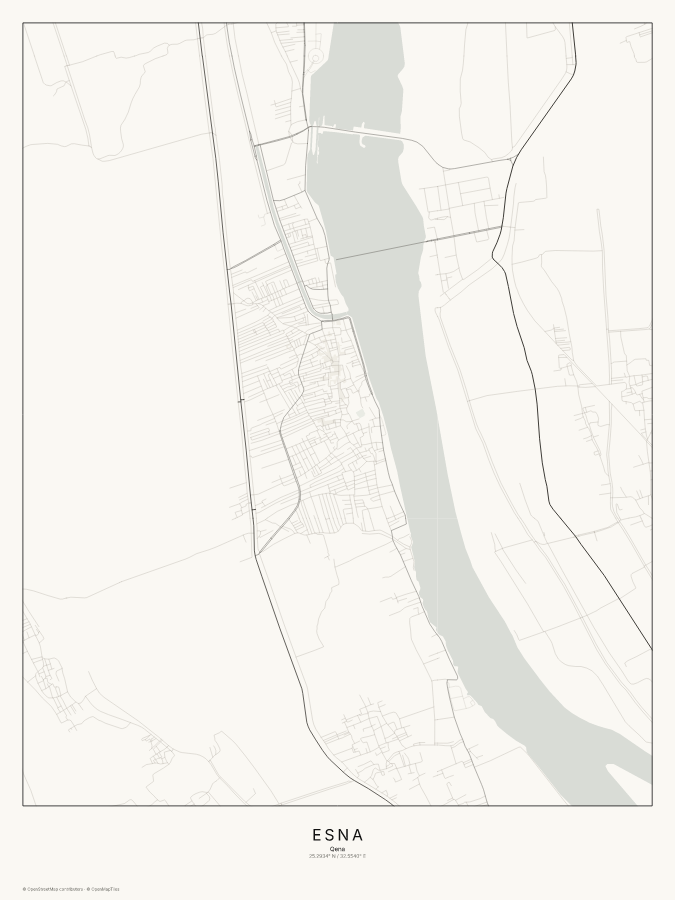 Esna map poster, classic style