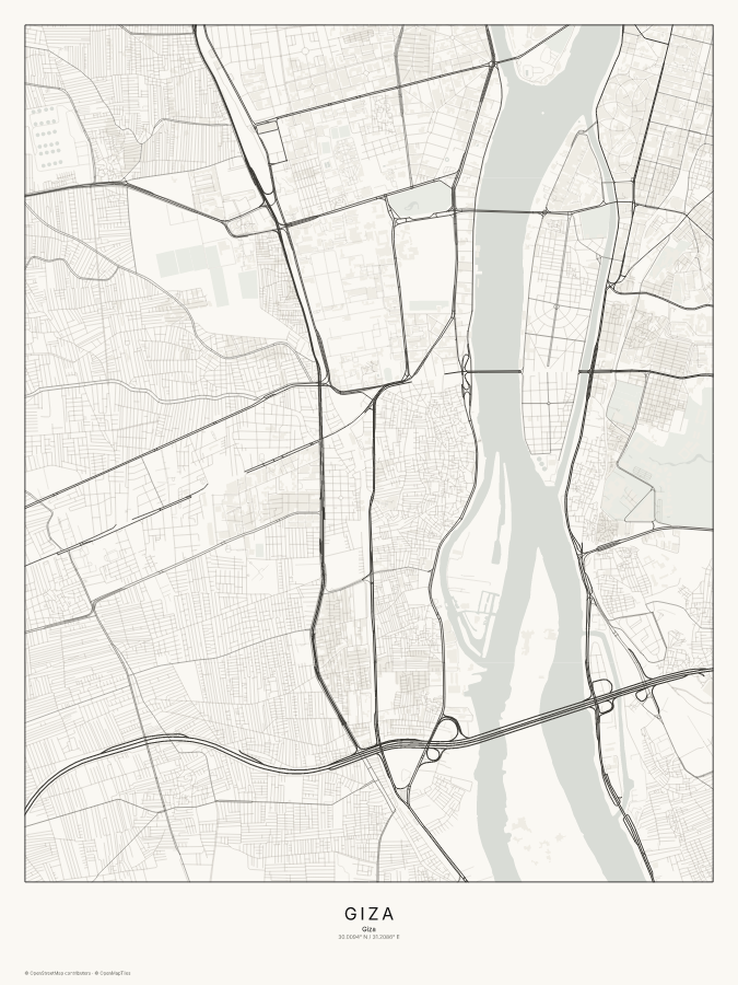 Giza map poster, classic style